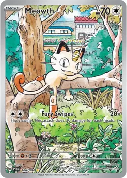 Meowth 106/094 Phantasmal Flames Illustration Rare Full Art - Pokemon ME02 PFL - Image 1