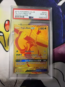 2019 Pokemon Hidden Fates Tapu Bulu GX SV91 Gold GEM MINT PSA 10 *NEW CERT!* - Image 1