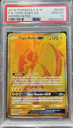 Pokemon Tapu Koko GX SV93/SV94 Hidden Fates: Shiny Vault Holo SV93 PSA 10 - Image 1