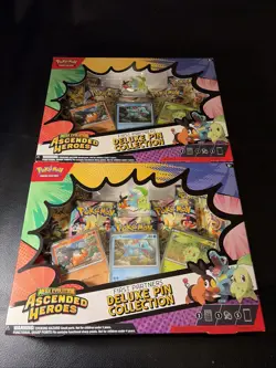 Pokemon Ascended Heroes Mega Evolutions Deluxe Pin Collection Sealed Lot (x2) - Image 1