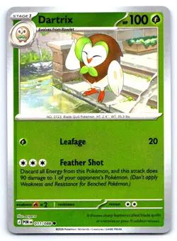 Pokemon Dartrix ME03: Perfect Order POR Reverse Holo 011/088 NM Common - Image 1