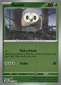 Rowlet 010/088 Common Perfect Order Pokemon Reverse Holo Near Mint - Image 1