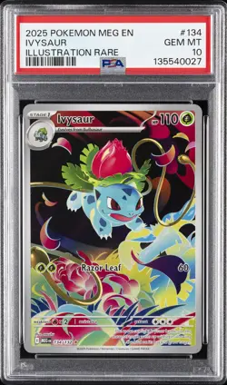 2025 POKEMON MEG EN-MEGA EVOLUTION ILLUSTRATION RARE #134 IVYSAUR PSA 10 - Image 1