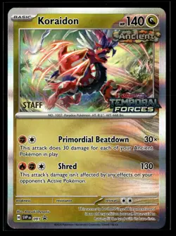 Koraidon (Prerelease) [Staff] 091 Holo Promo Scarlet & Violet Promo Pokemon NM/M - Image 1