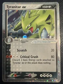 Pokemon TCG Tyranitar EX SWIRL 17/17 Ultra Rare Holo Card #17/17 - Image 1
