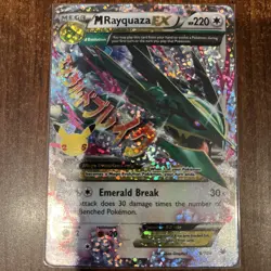 Pokemon Celebrations M Rayquaza EX Card 76/108 NM Right Heavy Front And Back - Image 1
