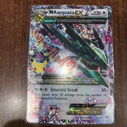 Pokemon Celebrations M Rayquaza EX Card 76/108 NM Right Heavy Front And Back - Image 2