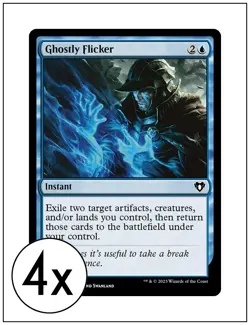 4x Ghostly Flicker, Commander Masters, Magic the Gathering, MTG NM - Image 1