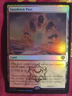 FOIL Sundown Pass Secrets of Strixhaven Magic The Gathering MTG red white land - Image 1
