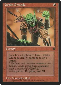 LP Goblin Grenade, MTG, Fallen Empires, Magic the Gathering, 56c *B - Image 1