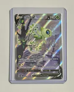 2021 Pokemon Fusion Strike Celebi V Alt Art 245/264 Full Art NM - Image 1