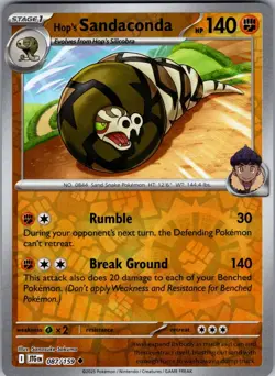 Hop's Sandaconda Journey Together 087/159 Uncommon Reverse Holo Pokemon NM - Image 1