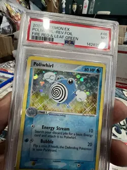2004 POKEMON EX FIRE RED & LEAF GREEN #46 POLIWHIRL-REVERSE FOIL PSA 7 - Image 1
