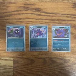 Pokemon TCG Perfect Order Gengar Haunter Gastly Holo & Reverse Holo Card Set - Image 1
