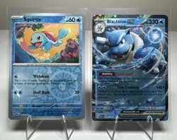Squirtle Reverse Holo 007/165 NM Pokemon 151 Blastoise EX 009/165 NM - Image 1