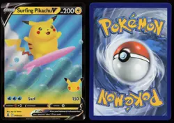 Surfing Pikachu V 008/025 Holo V Rare Celebrations Pokemon NM - Image 3