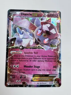 Pokemon TCG Diancie-EX Fates Collide 72/124 Holo Holo Rare EX - Image 1