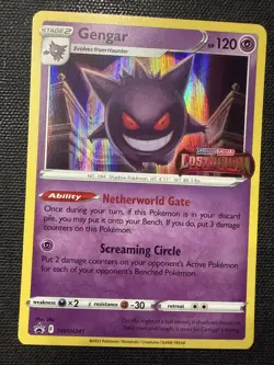2022 Pokemon TCG Gengar SWSH241 Lost Origin Stamped Prerelease Black Star NM - Image 1