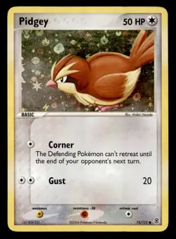 Pidgey 73/112 Common FireRed & LeafGreen Pokemon Reverse Holo Moderately Played - Image 1