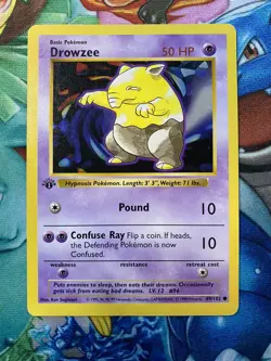 Drowzee 49/102 | 1st Edition Base Set Shadowless, LP | Pokemon TCG 1999 - Image 1