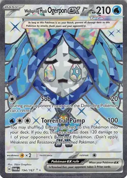 Wellspring Mask Ogerpon ex 194/167 Ultra Rare Twilight Masquerade Pokemon NM - Image 1