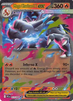 Mega Charizard X ex 013/094 Double Rare Phantasmal Flames Pokemon Near Mint - Image 1