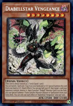 Yu-Gi-Oh! Diabellstar Vengeance 1st Ed. ALIN-EN011 Secret Rare NM/LP x1 - Image 1