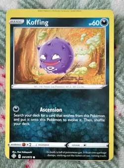 Koffing Sword & Shield Miscut Error Rare Pokemon Card - Image 1