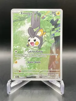 Emolga 112/086 SV: Black Bolt Illustration Rare Full Art Holo Pokemon Card NM/M - Image 1