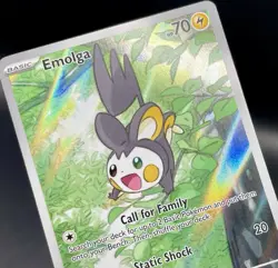Emolga 112/086 SV: Black Bolt Illustration Rare Full Art Holo Pokemon Card NM/M - Image 3