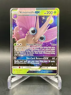 Venomoth GX 12/214 SM: Unbroken Bonds Ultra Rare Full Art Holo Pokemon Card NM/M - Image 1