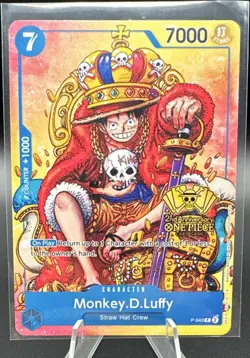 Bandai One Piece Card Game Monkey D. Luffy P-043 Promotion Promo 7000 Power - Image 1
