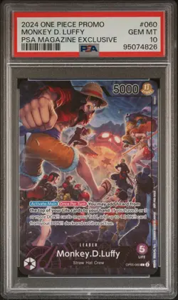 Monkey.D.Luffy PSA MAGAZINE EXCLUSIVE #060 2024 One Piece Promo Foil Card PSA10 - Image 1