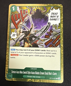 Demon Aura Nine Sword Style Asura Blades Drawn Dead..OP12-037-One Piece TCG-Foil - Image 1