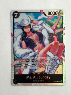 One Piece TCG Ms. All Sunday OP14-084 Foil SR The Azure Sea's Seven - Image 1