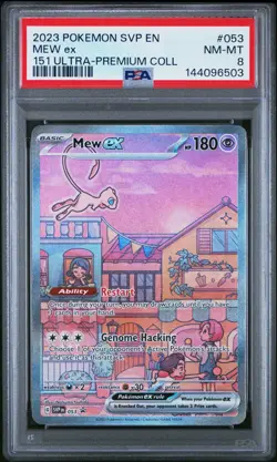 Pokemon Mew EX TCG Scarlet Violet-151 Promo Card 053 PSA 8 - Image 1