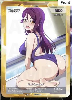 Riko Sakurauchi WAIFU Cards Anime Collection (18 UNCENSORED CARDS) - Image 1
