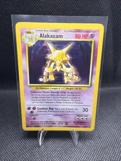 Pokemon TCG Alakazam Base Set 1/102 Holo Rare 80 HP 1999 Card - Image 1