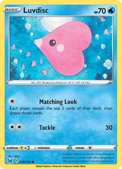 Luvdisc 038/196 Lost Origin Near Mint Reverse Holo Pokemon Card - Image 1