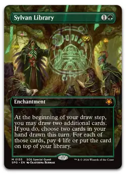 Sylvan Library (Borderless) #155 (NM) Special Guests SPG Magic MTG - Image 1