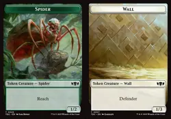 MTG Commander TDM TOKEN Spider #0025 Wall #0007 PLAYSET 4X X4 - Image 1