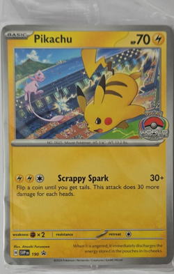 Pokemon TCG Pikachu SVP190 World Championship 2024 Promo Regular Eng 70HP 30+ - Image 1