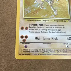 Vintage Pokemon Hitmonlee 7/62 Fossil Rare Card - Image 2