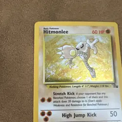 Vintage Pokemon Hitmonlee 7/62 Fossil Rare Card - Image 5