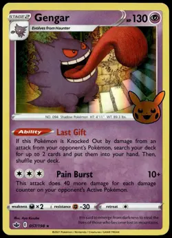 Gengar 057/198 Holo Promo Trick or Trade BOOster Pokemon Near Mint - Image 2