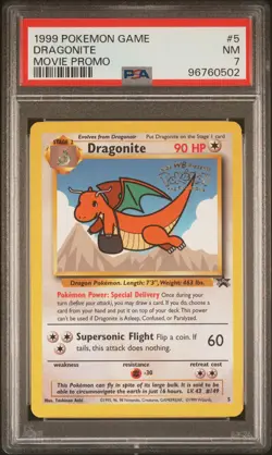 1999 POKEMON GAME MOVIE PROMO #5 DRAGONITE PSA 7 - Image 1