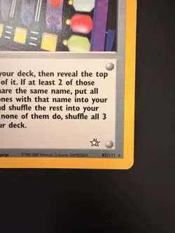 Pokemon TCG Arcade Game 83/111 Neo Genesis Unlimited Regular Uncommon NM - Image 4