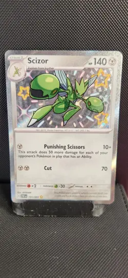 Scizor Shiny Rare SV: Paldean Fates 191/091 Pokemon TCG (NM) - Image 1