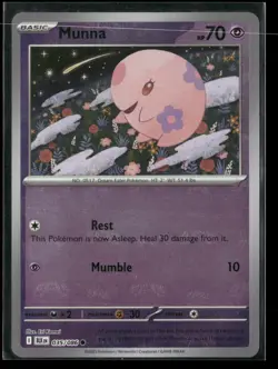 Munna (Master Ball Pattern) 035/086 Common Black Bolt Pokemon NM/M - Image 1