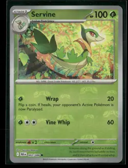 Servine (Master Ball Pattern) 002/086 Holo Common Black Bolt Pokemon NM/M - Image 1